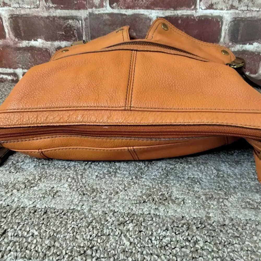Fossil Long Live Vintage 1954 Orange Leather Explorer Foldover Crossbody Bag - Picture 6 of 11